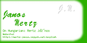 janos mertz business card